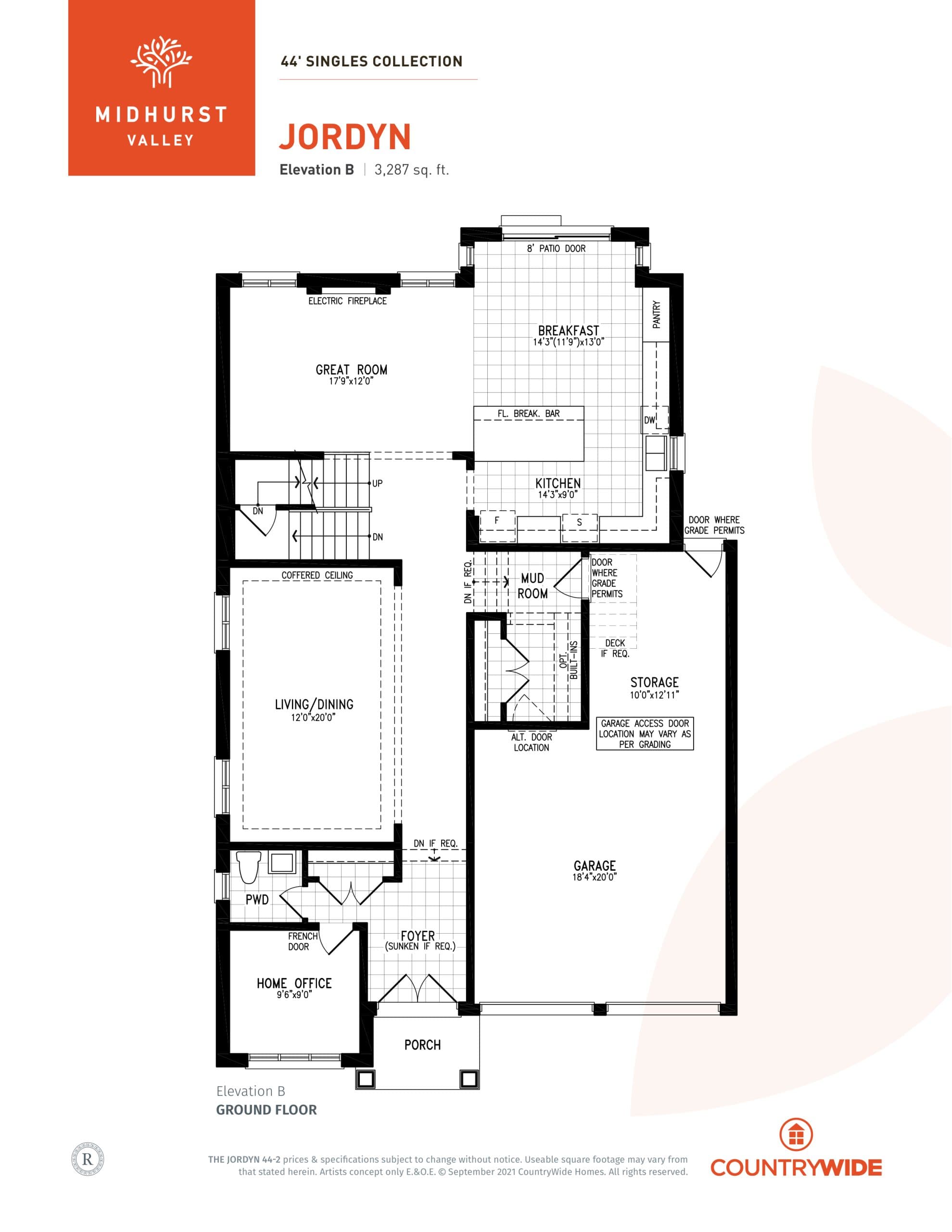 Jordyn - Elev. B Floor Plan at Midhurst Valley by CountryWide Homes - 3287 sq.ft