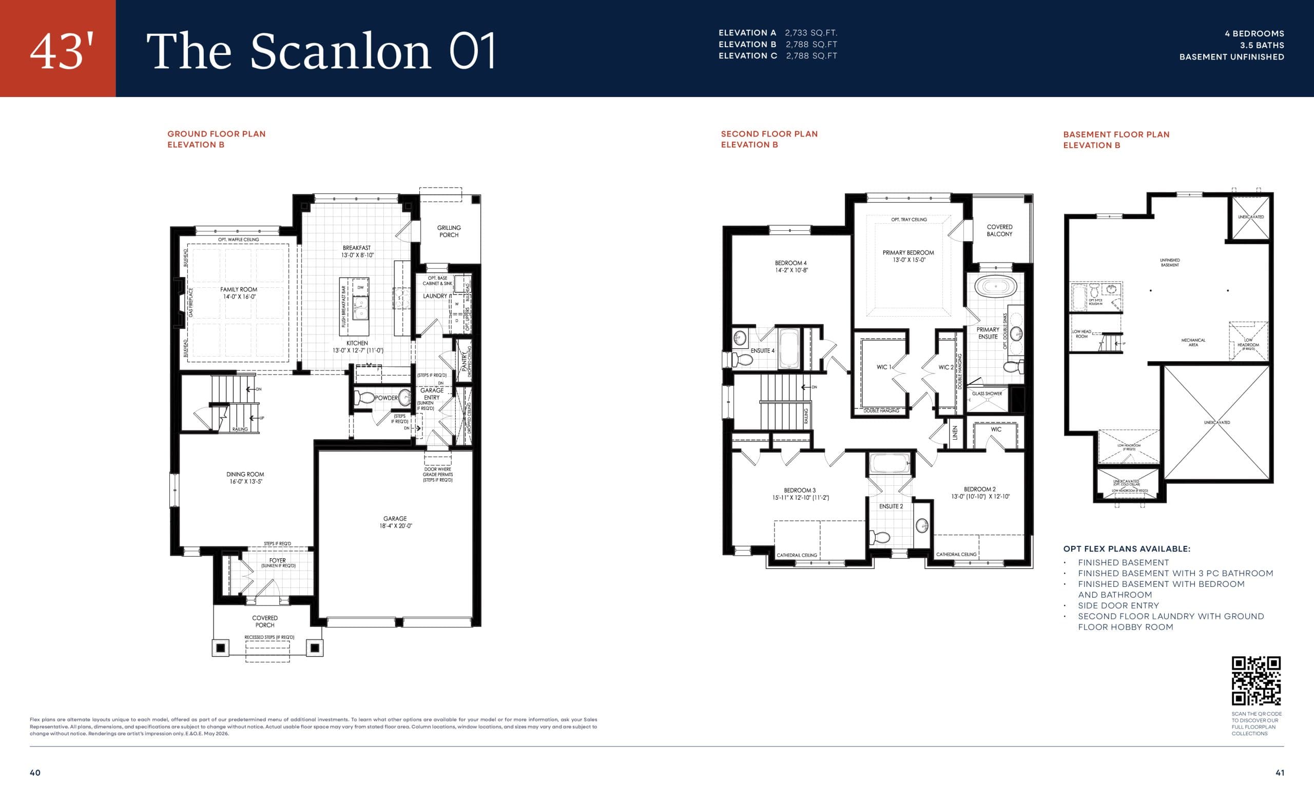 The Scanlon 01 Floor Plan at Queen's Landing by Minto - 2733 sq.ft